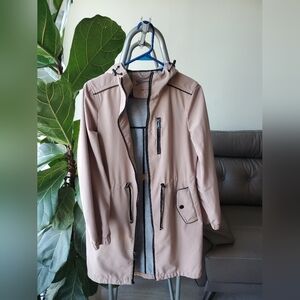 BCBG Tan Rain/Trench/Utility Jacket